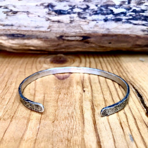 Textured Sterling Silver Cuff Bracelet - 4.8mm