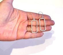 Load image into Gallery viewer, Modern Textured Sterling Silver Hanging Earrings
