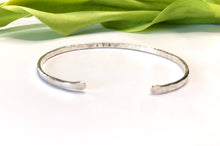 Load image into Gallery viewer, Textured and Polished Sterling Silver Cuff Bracelet - 3mm
