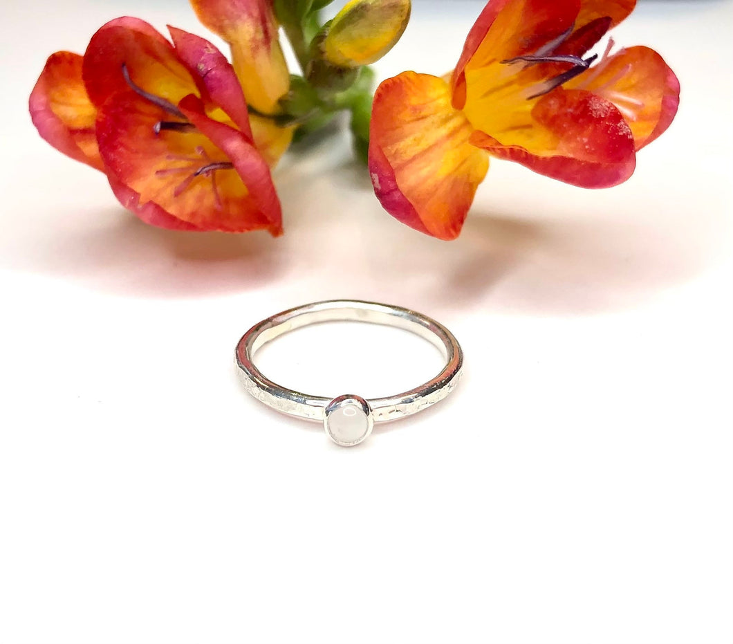 Natural Moonstone Solitaire Ring