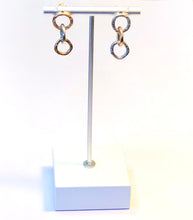 Load image into Gallery viewer, Unique Gold and Sterling Silver Hanging Stud Earrings
