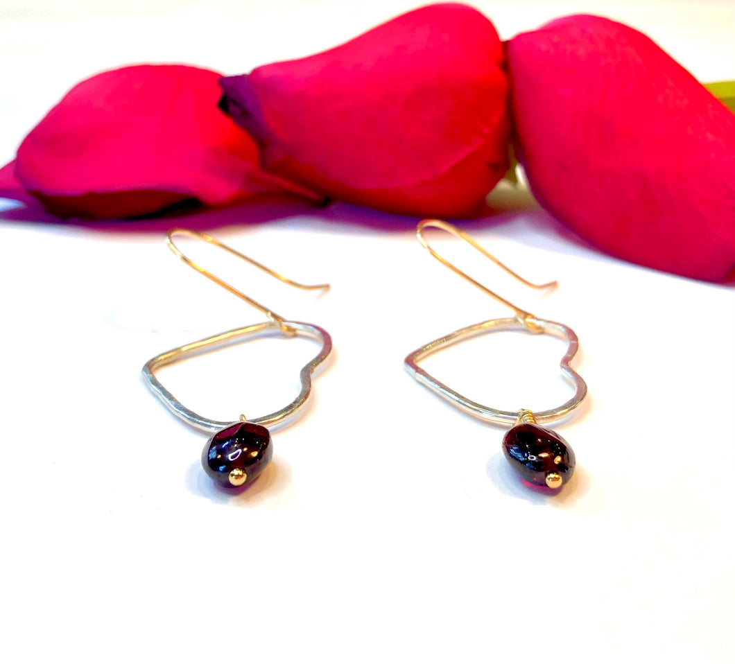 In Love Earrings - Genuine Garnets