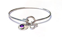 Load image into Gallery viewer, Personalized Sterling Silver and Genuine Amethyst Charm Bracelet
