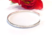 Load image into Gallery viewer, Textured and Polished Sterling Silver Cuff Bracelet - 3mm
