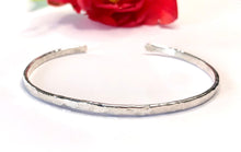 Load image into Gallery viewer, Textured and Polished Sterling Silver Cuff Bracelet - 3mm
