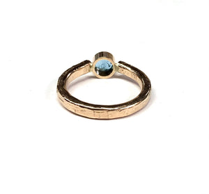 Natural London Blue Topaz and Gold Solitaire Ring
