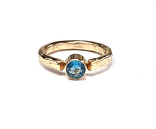 Load image into Gallery viewer, Natural London Blue Topaz and Gold Solitaire Ring
