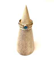 Load image into Gallery viewer, Natural London Blue Topaz and Gold Solitaire Ring
