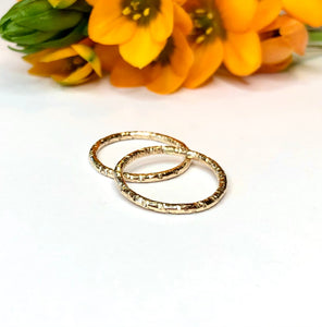 Slim Textured Gold Ring