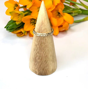 Slim Textured Gold Ring