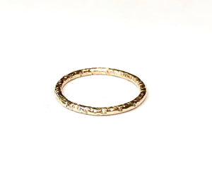 Slim Textured Gold Ring