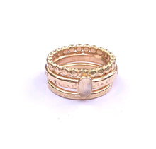 Load image into Gallery viewer, Gold and Genuine Moonstone Ring Set
