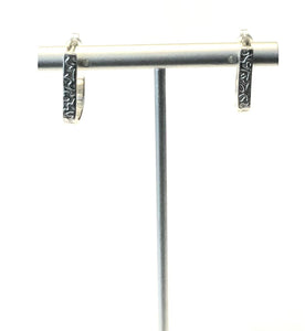 Textured Sterling Silver Open Hoop Earrings