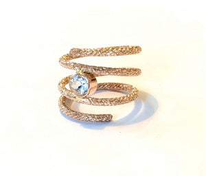 Gold Spiral Ring - Pick your natural gemstone