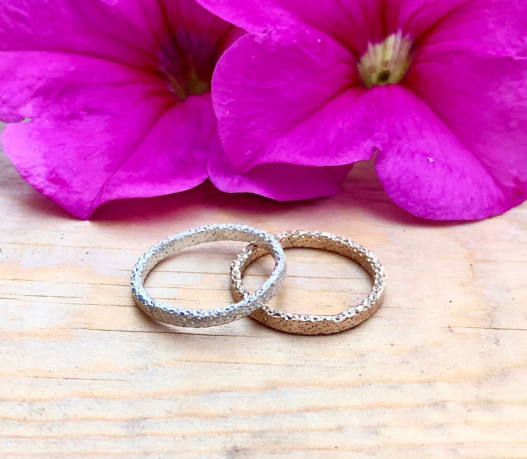 Sparkly Ring Set - One Gold and One Sterling Silver