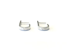 Load image into Gallery viewer, Textured Sterling Silver Open Hoop Earrings
