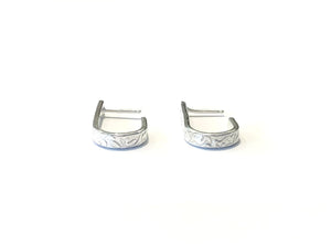 Textured Sterling Silver Open Hoop Earrings