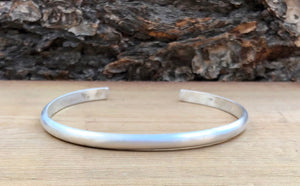 Matte Thick Solid Sterling Silver Cuff Bracelet