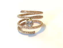 Load image into Gallery viewer, Gold Spiral Ring - Pick your natural gemstone
