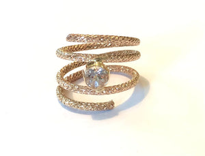 Gold and Gem Spiral Ring - Choose your Gemstone