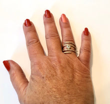 Load image into Gallery viewer, Sparkly Gold and Gemstone Spiral Ring - Pick your Gemstone
