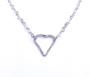 Open Heart Sterling Silver Necklace