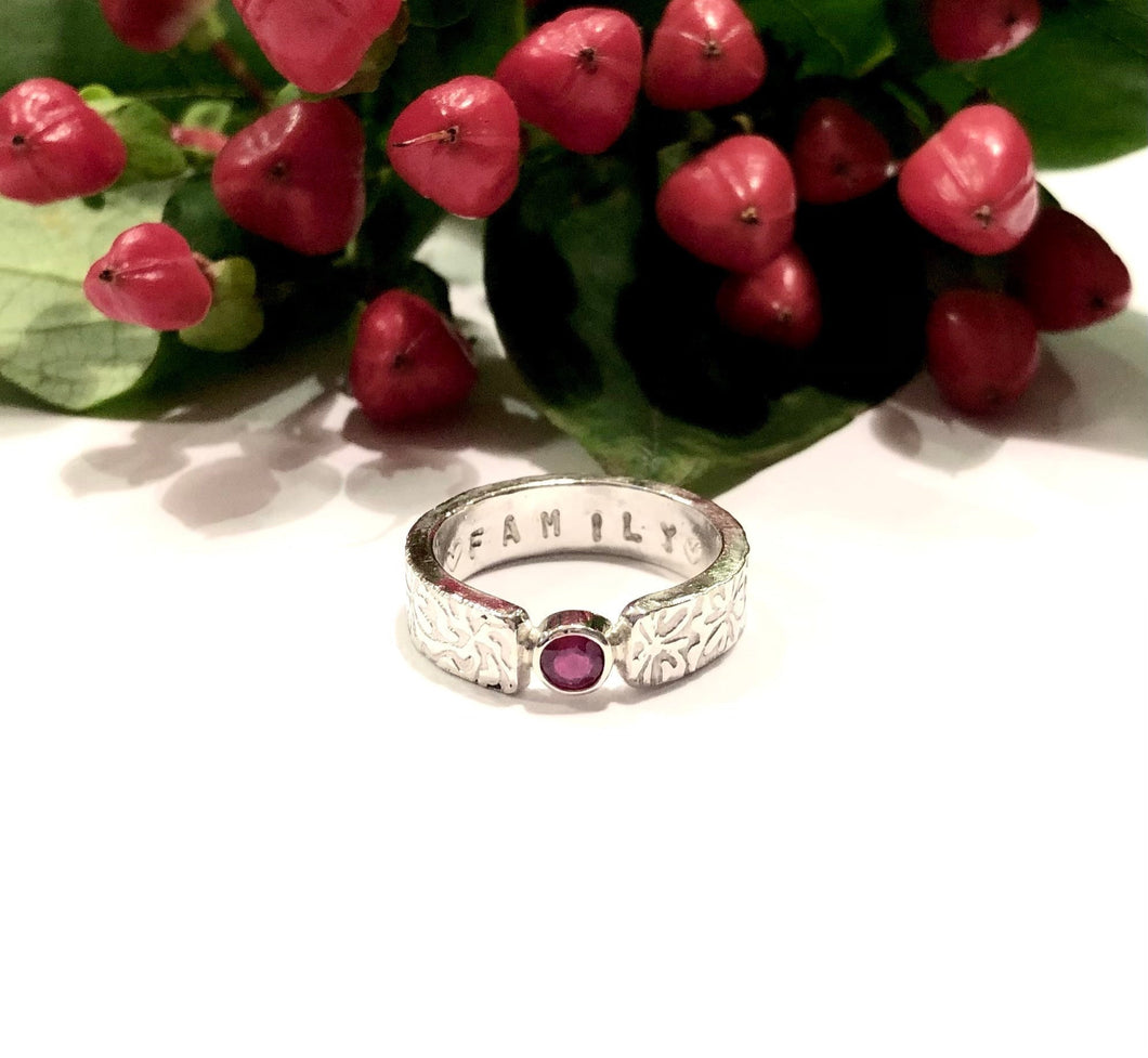 Genuine Ruby Family Ring