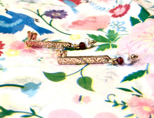 Load image into Gallery viewer, Pearl Garnet and Gold Drop Earrings
