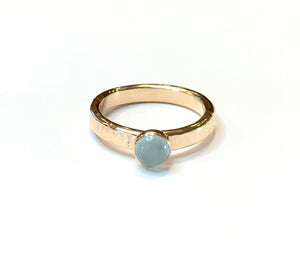 Gold Aquamarine Ring Set