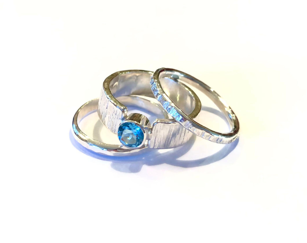 Natural Blue Topaz Ring