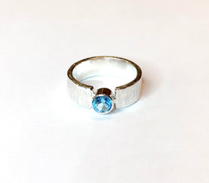 Natural Blue Topaz Ring Set
