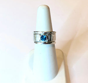 Natural Blue Topaz Ring