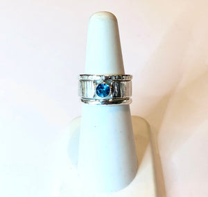Natural Blue Topaz Ring Set
