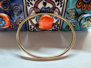 Gold Oval Bangle Bracelet - 3.25mm thick