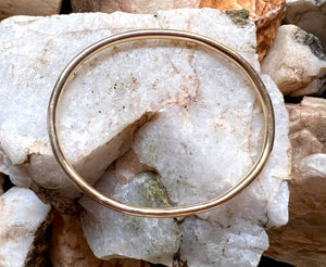 Gold Oval Bangle Bracelet - 3.25mm thick
