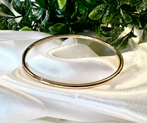 Gold Oval Bangle Bracelet - 3.25mm thick