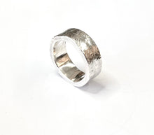 Load image into Gallery viewer, Thick Rustic Textured Solid Sterling Silver Ring - 9.25mm Wide
