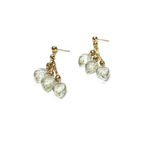 Load image into Gallery viewer, Natural Hand Carved Green Amethyst Hanging Earrings
