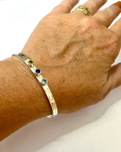 Load image into Gallery viewer, Sapphire, Topaz and Peridot Sterling Silver Cuff Bracelet
