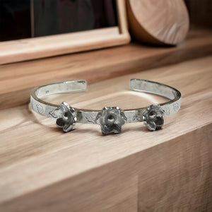 Sterling Silver Floral Cuff Bracelet