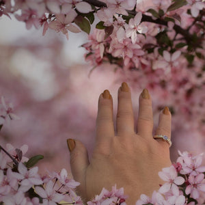 Gold Moonstone Solitaire Ring