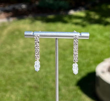 Load image into Gallery viewer, Moonstone and Silver Drop Earrings

