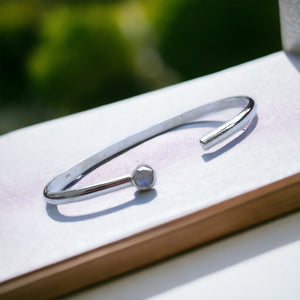 Sterling Silver and Moonstone Cuff Bracelet - The Madi -