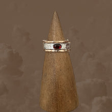 Load image into Gallery viewer, Gold and Silver Garnet Ring Set
