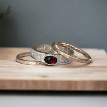 Load image into Gallery viewer, Gold and Silver Garnet Ring Set
